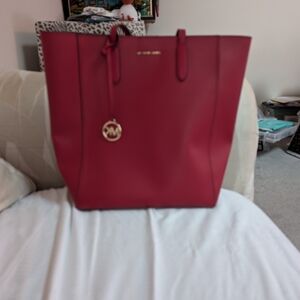 Michael Kors Red Tote Large North South Shopper